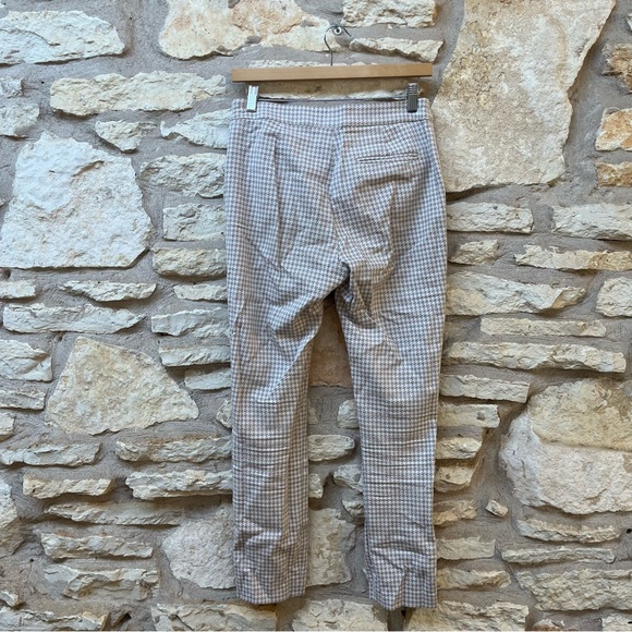 Sezane | Clara Houndstooth Print Trouser Pant Camel/ Ecru | 36/4 - Picture 7 of 10